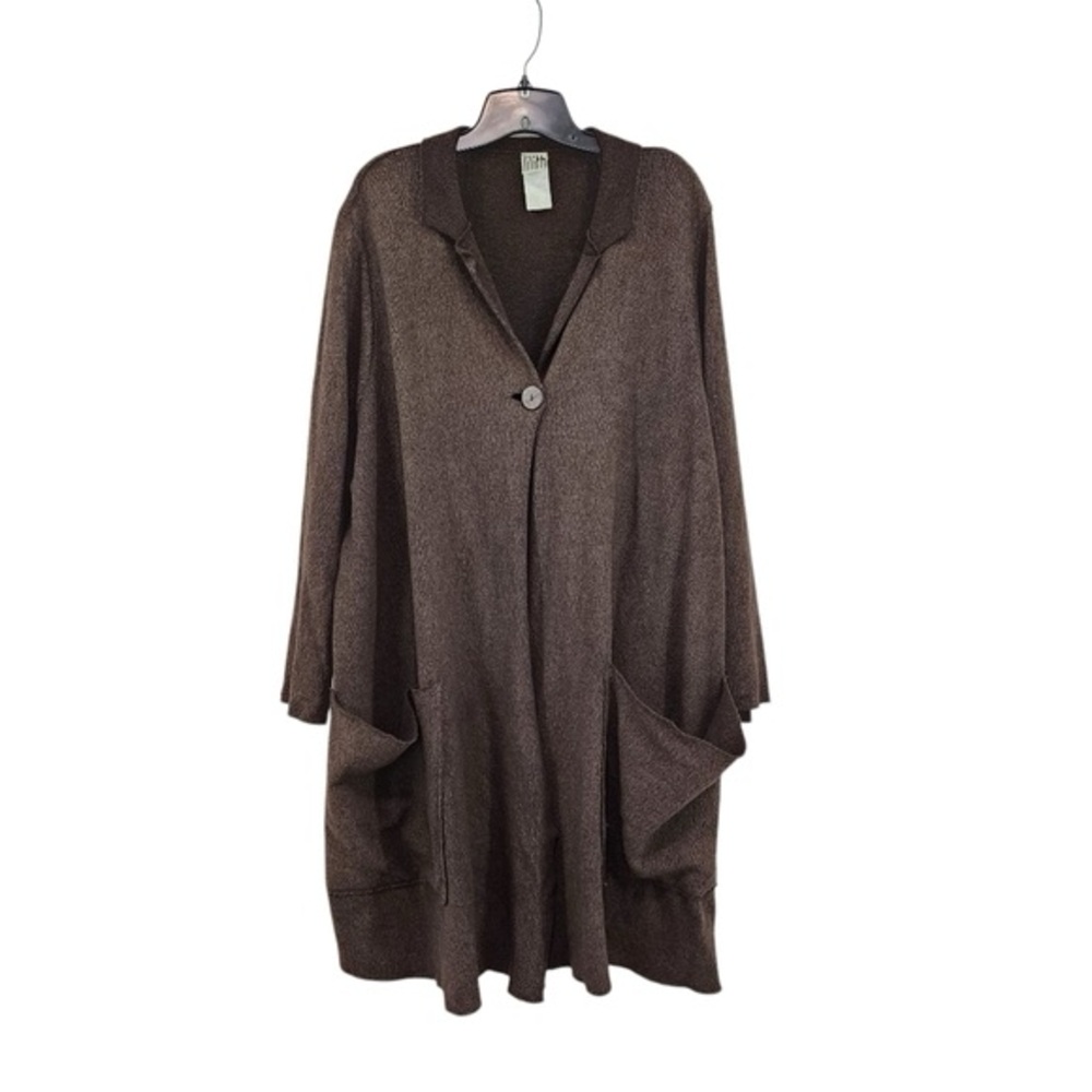 Lilith. Oversized Brown Button Front Wool Blend Cardigan/Jacket. Size Medium.